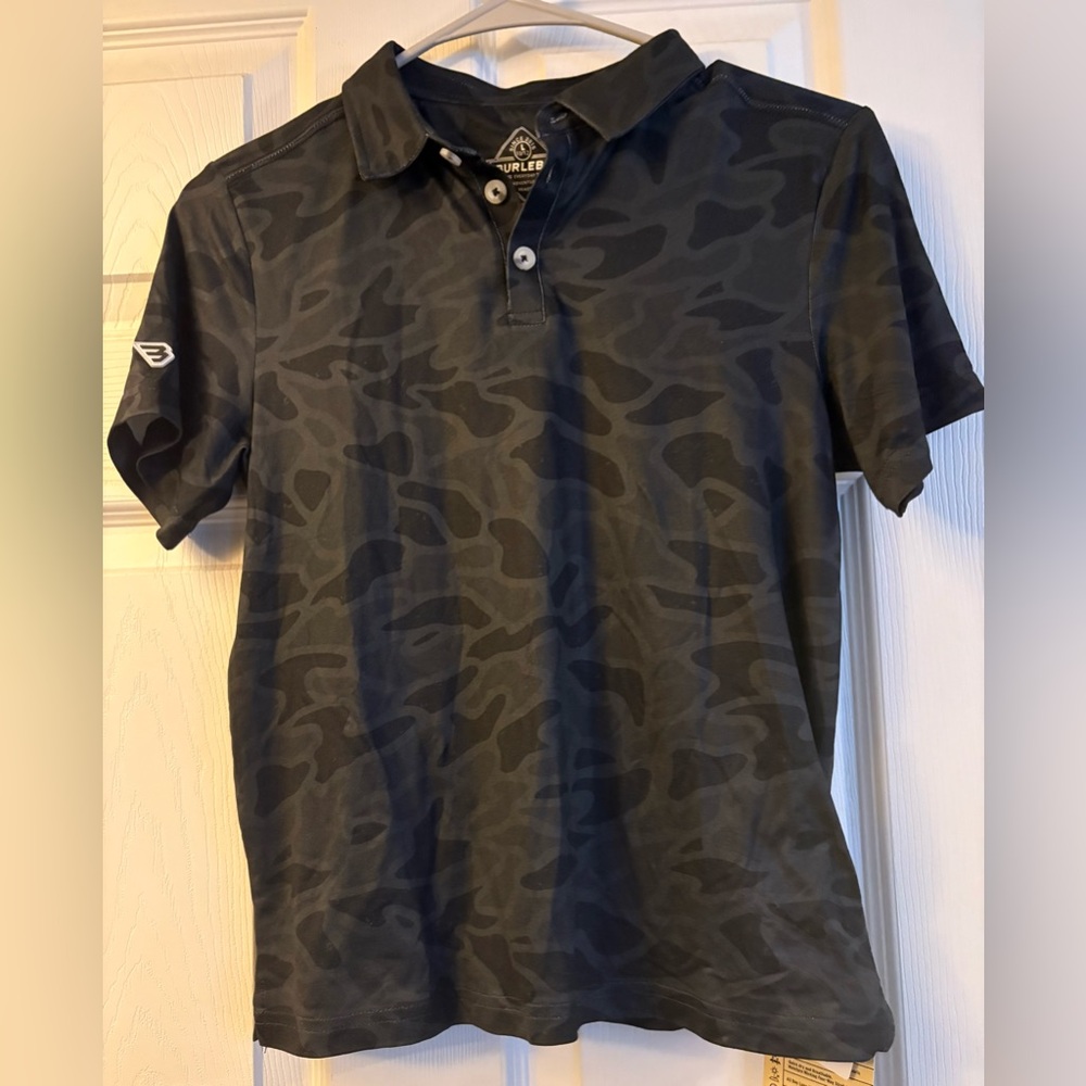 Boy’s YLG BURLEBO Black Camo Performance Polo